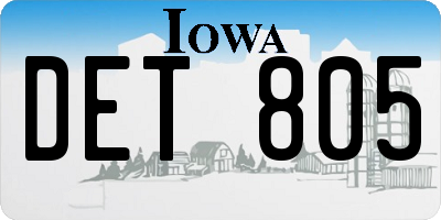 IA license plate DET805