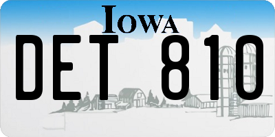 IA license plate DET810