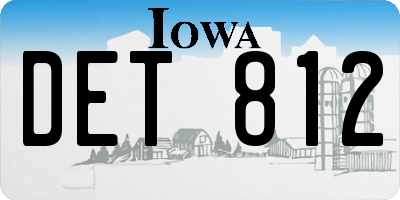 IA license plate DET812