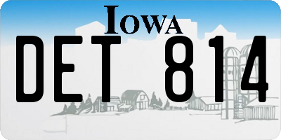 IA license plate DET814