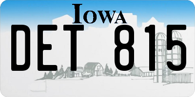 IA license plate DET815