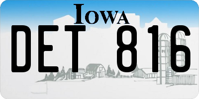 IA license plate DET816