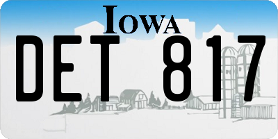 IA license plate DET817