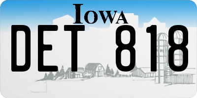 IA license plate DET818