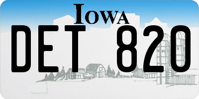 IA license plate DET820