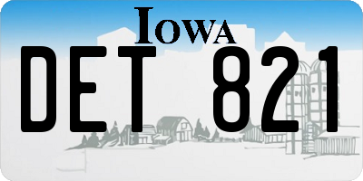 IA license plate DET821