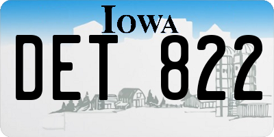 IA license plate DET822