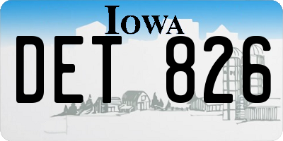 IA license plate DET826