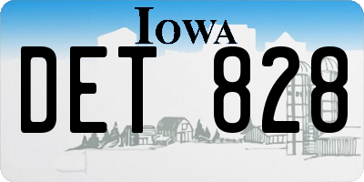 IA license plate DET828
