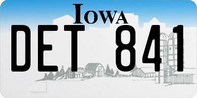 IA license plate DET841