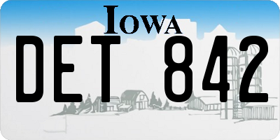IA license plate DET842