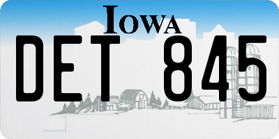 IA license plate DET845