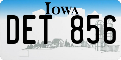 IA license plate DET856