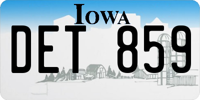 IA license plate DET859