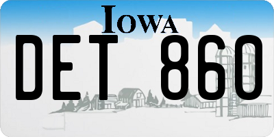 IA license plate DET860