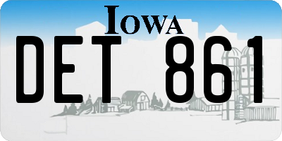 IA license plate DET861