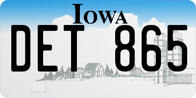 IA license plate DET865