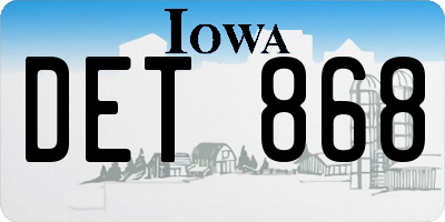 IA license plate DET868
