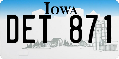 IA license plate DET871