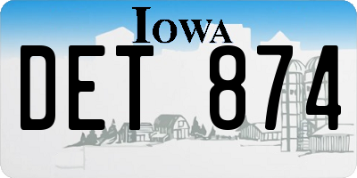 IA license plate DET874