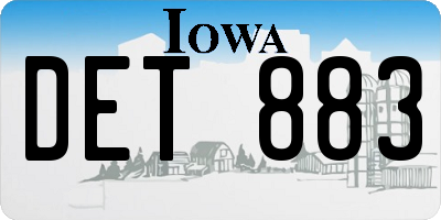 IA license plate DET883