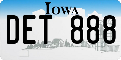IA license plate DET888