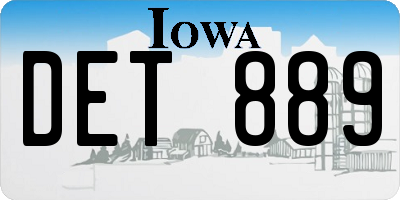 IA license plate DET889