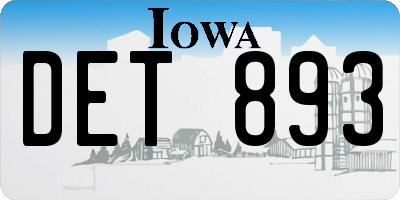 IA license plate DET893