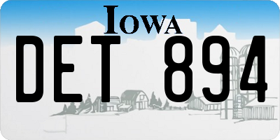IA license plate DET894