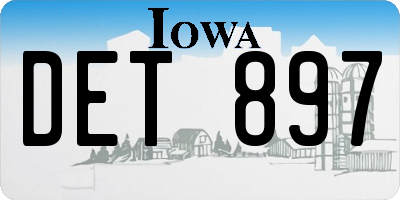 IA license plate DET897