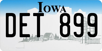 IA license plate DET899