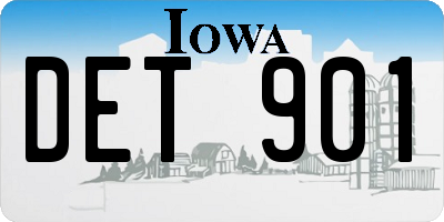 IA license plate DET901