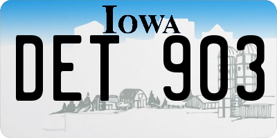 IA license plate DET903