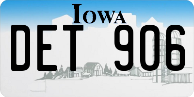 IA license plate DET906