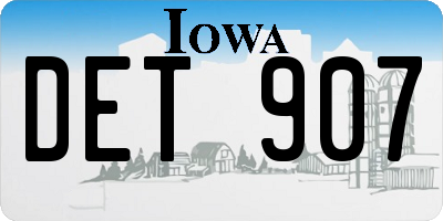 IA license plate DET907