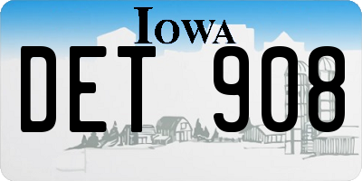 IA license plate DET908