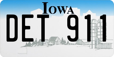 IA license plate DET911