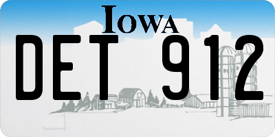IA license plate DET912