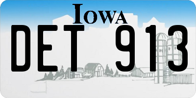 IA license plate DET913