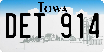 IA license plate DET914