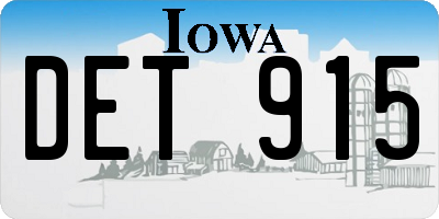 IA license plate DET915