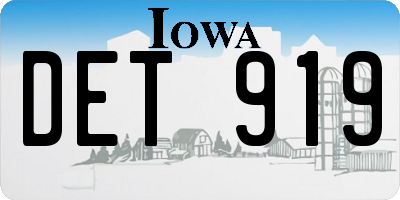 IA license plate DET919