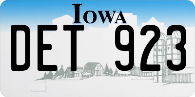 IA license plate DET923