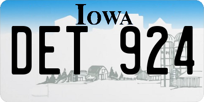 IA license plate DET924
