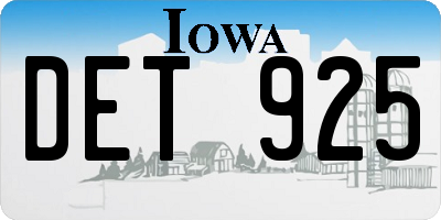 IA license plate DET925