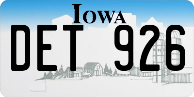 IA license plate DET926