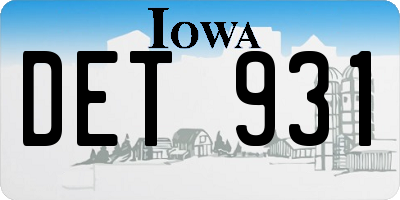 IA license plate DET931