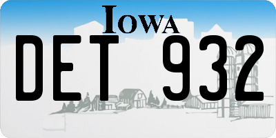 IA license plate DET932