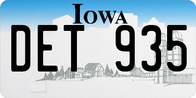 IA license plate DET935