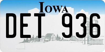 IA license plate DET936